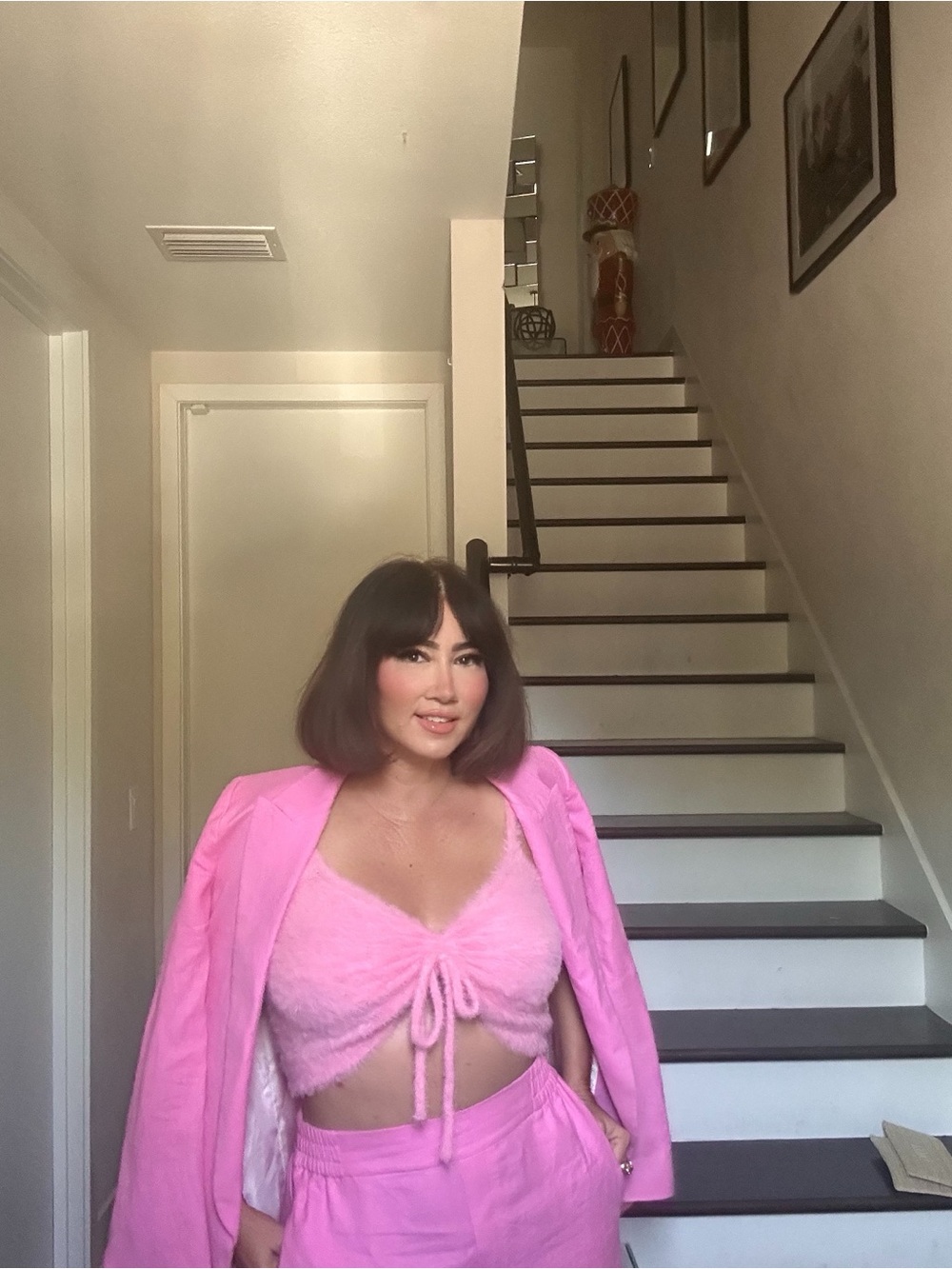 Zara Pink linen suit